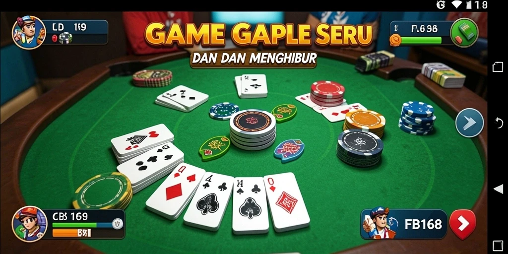 Screenshot FB168 menunjukkan gameplay seru permainan Gaple.