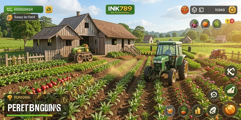 Tampilan gameplay menarik saat bertani di INK789.