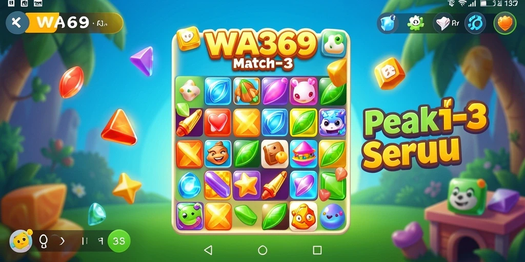 Tampilan gameplay WA369 dengan grafis menawan dan tantangan Match-3.