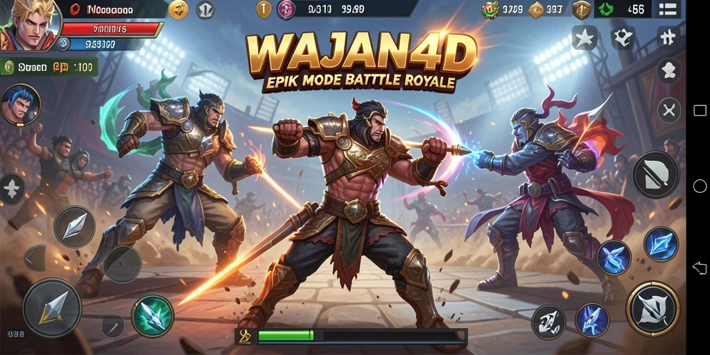 Gameplay seru WAJAN4D dalam pertarungan Battle Royale.